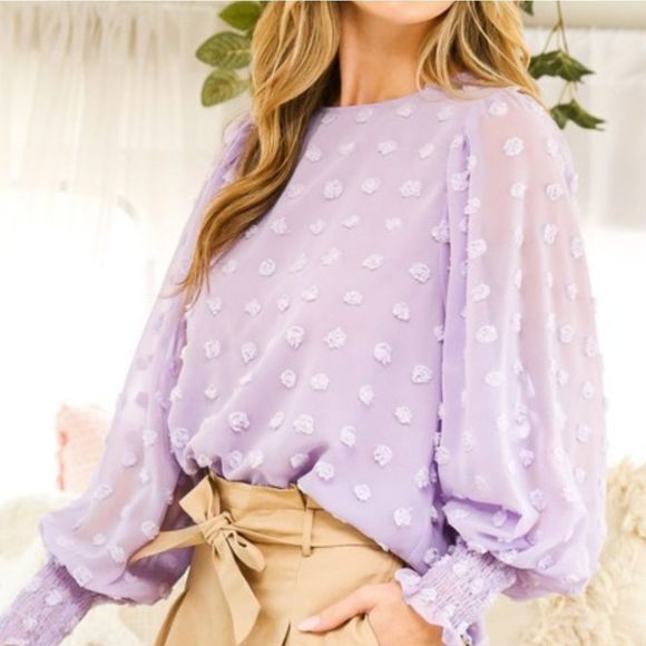 Round Neck Lavender Blouse - Picture 3 of 6